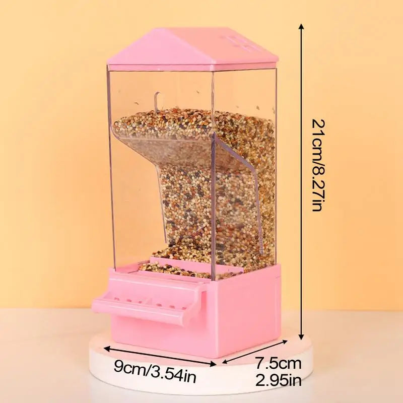 Automatic Bird Feeder Smart Clear Bird Feeder Dispenser Large Capacity Food Container Anti Spill Cage Accessories For Backyard Peaceful Pleasures Health and Wellness