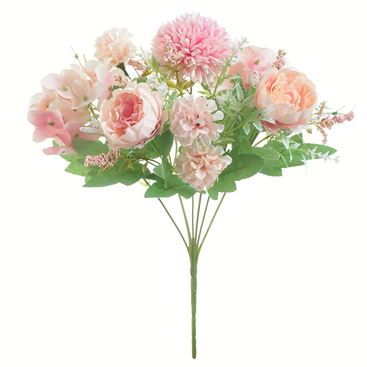 Silk Peony Hydrangea Artificial Flower Bouquet – Wedding & Home Decor