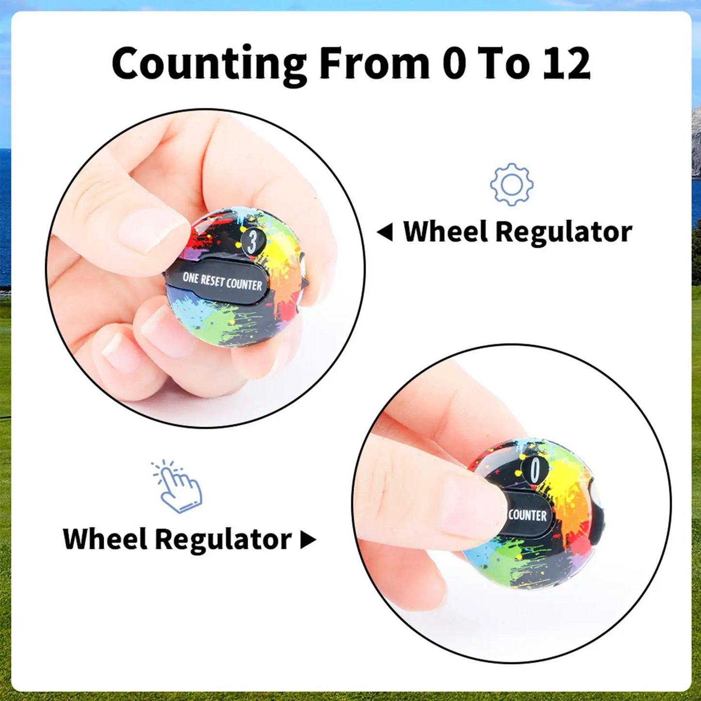 Mini Golf Stroke Counter Clip | Touch Reset Score Keeper