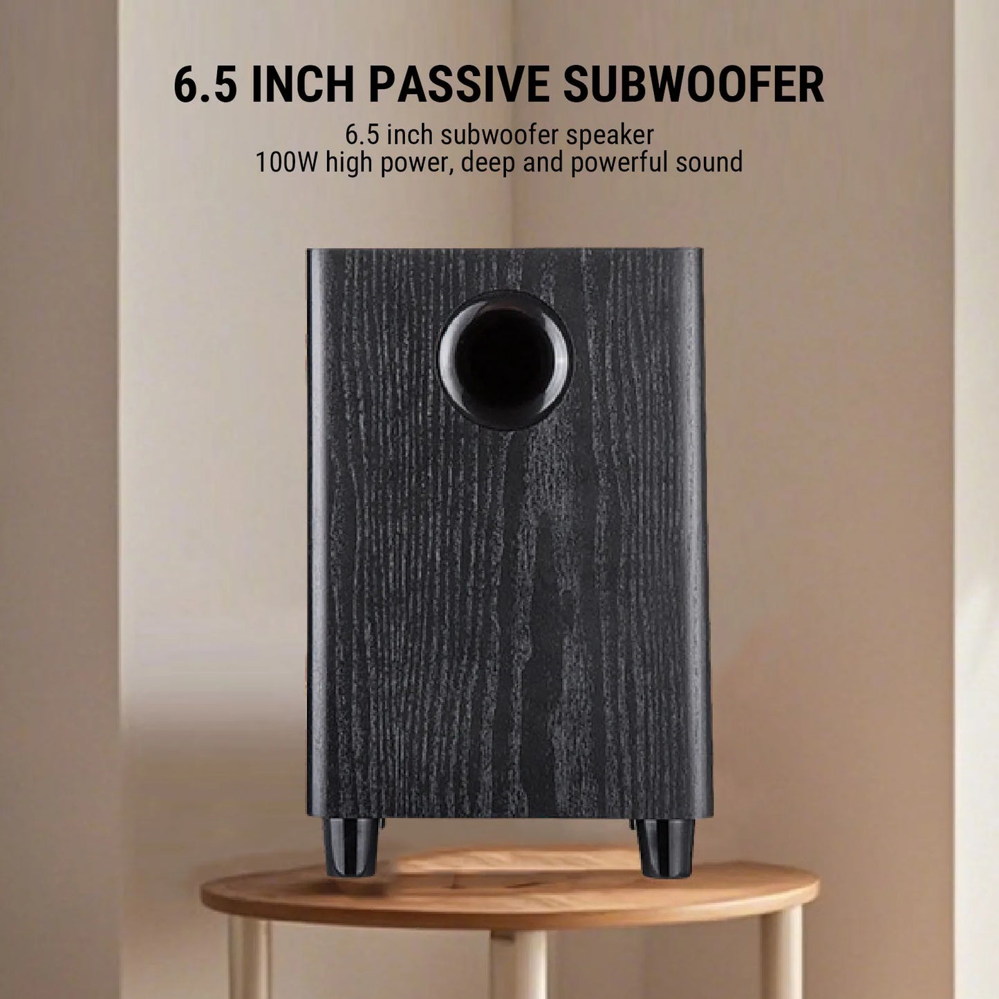 Arealer 100W 6.5" Passive Subwoofer | Home Theater Bass Speaker