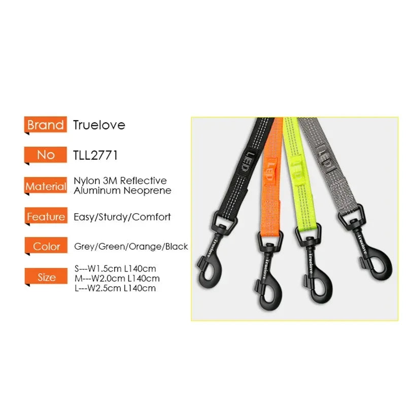Truelove Pet Nylon Reflective Leash used harness and collar For Small Big Dog and Cat All Breed Training Running Walking TLL2771 Peaceful Pleasures Health and Wellness