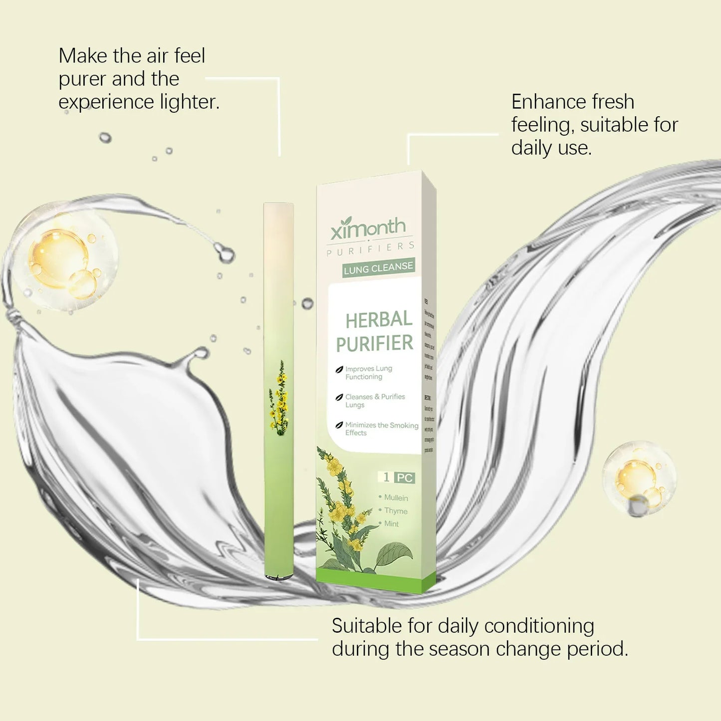 Ximonth Herbal Essential Oil Inhaler Pen – Refresh & Energize