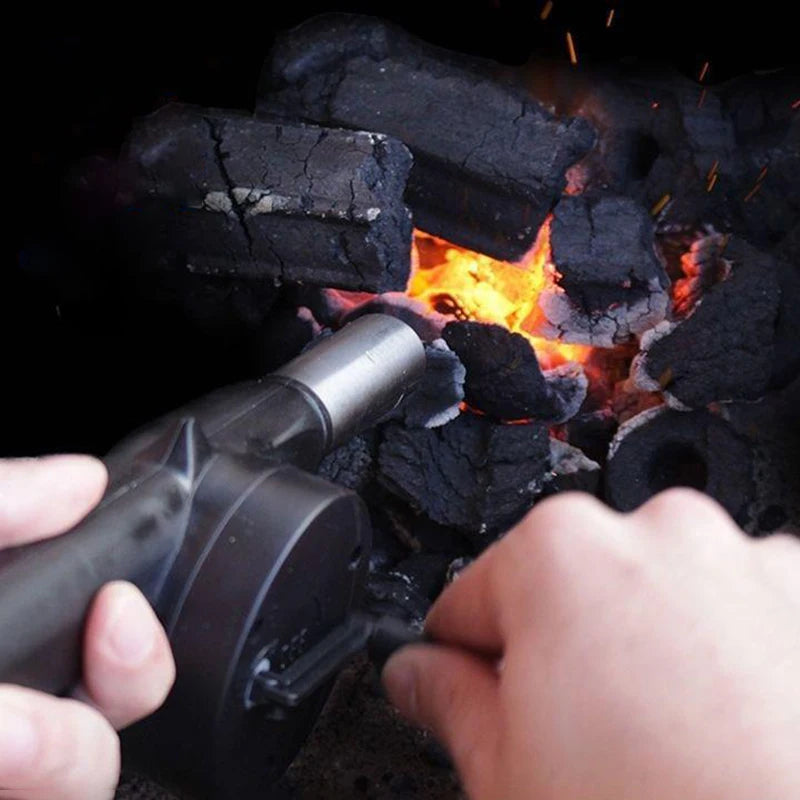 Barbecue Blower Small Manual Blower Combustion Aid Hand Cranked Hair Dryer Outdoor Barbecue Hair Dryer Barbecue Utensils Peaceful Pleasures Health and Wellness