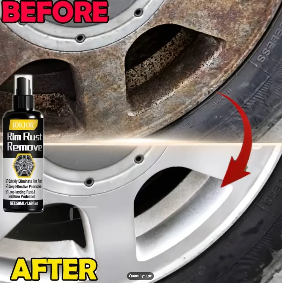 Rim Rust Remover Spray – Wheel, Brake Disc & Metal Cleaner