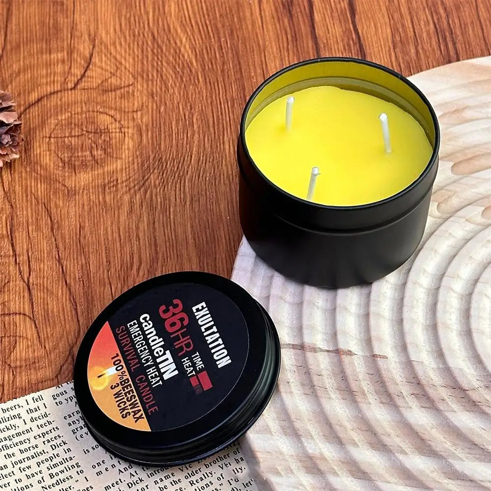36-Hour Emergency Survival Candle | 3-Wick Soy Wax | 1–3 Pack Emergency Survival Candle Peaceful Pleasures Health and Wellness
