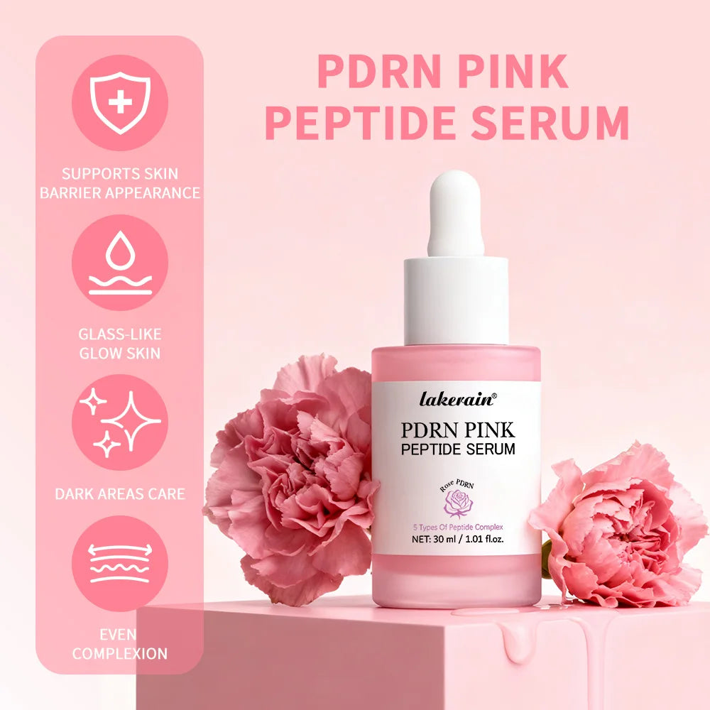 Korean Salmon DNA PDRN Serum Pink Peptide Essence Smooth Skin Barrier Repair Moisturizing Lightweight Facial Cosmetics Skincare Peaceful Pleasures Health and Wellness