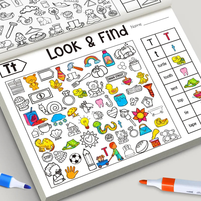 Look Find Activity Book Kids Hidden Objects Focus Attention Practice