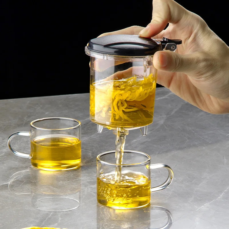 HMLOVE Heat Resistant Glass Teapot Puer Kettle Tea Infuser Filter