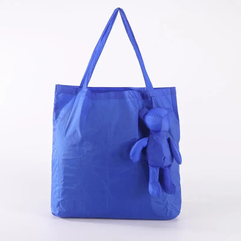 Cute Doll Foldable Tote Bag – Reusable Women's Shopping Bag