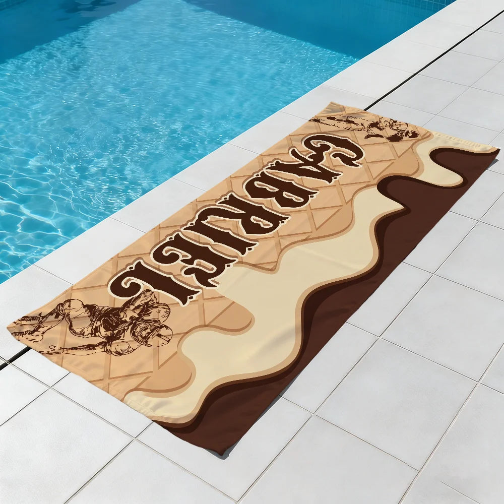 Personalized Ice Cream Drip Beach Towel | Quick Dry, Soft Beach Towel Peaceful Pleasures Health and Wellness