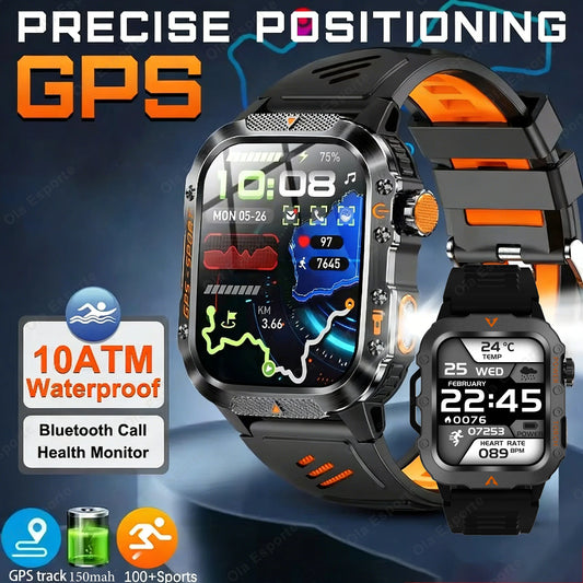 2026 New Military Smart Watch Men IP67 3ATM Waterproof Outdoor Sports Fitness GPS Tracker Health Monitor BT Call Smartwatch LS Peaceful Pleasures Health and Wellness