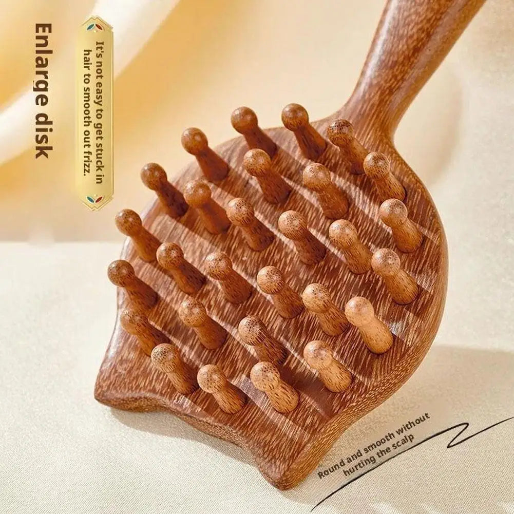 Sandalwood Wide Tooth Scalp Massage Comb – Guasha Hair Care