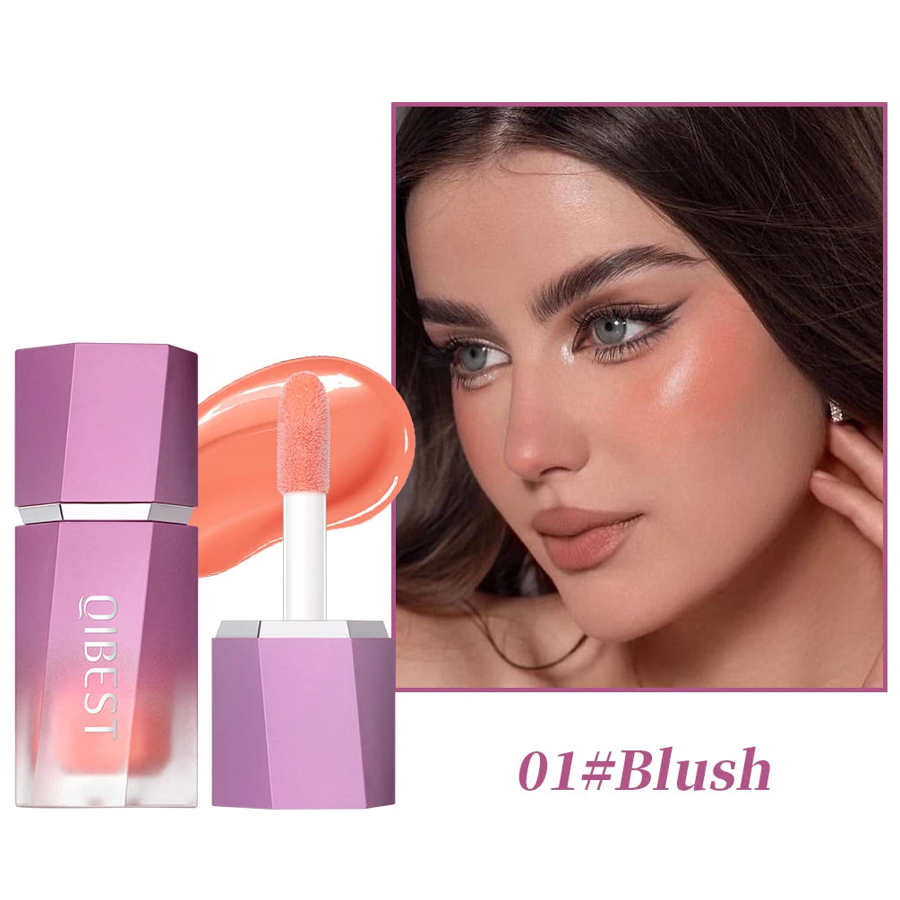 QIBEST Liquid Blusher Natural Cream Cheek Eye Tint Blush Multi-use Makeup Stick Liquid Contouring Highlighter Brighten Cosmetics Peaceful Pleasures Health and Wellness 01 Liquid Blush