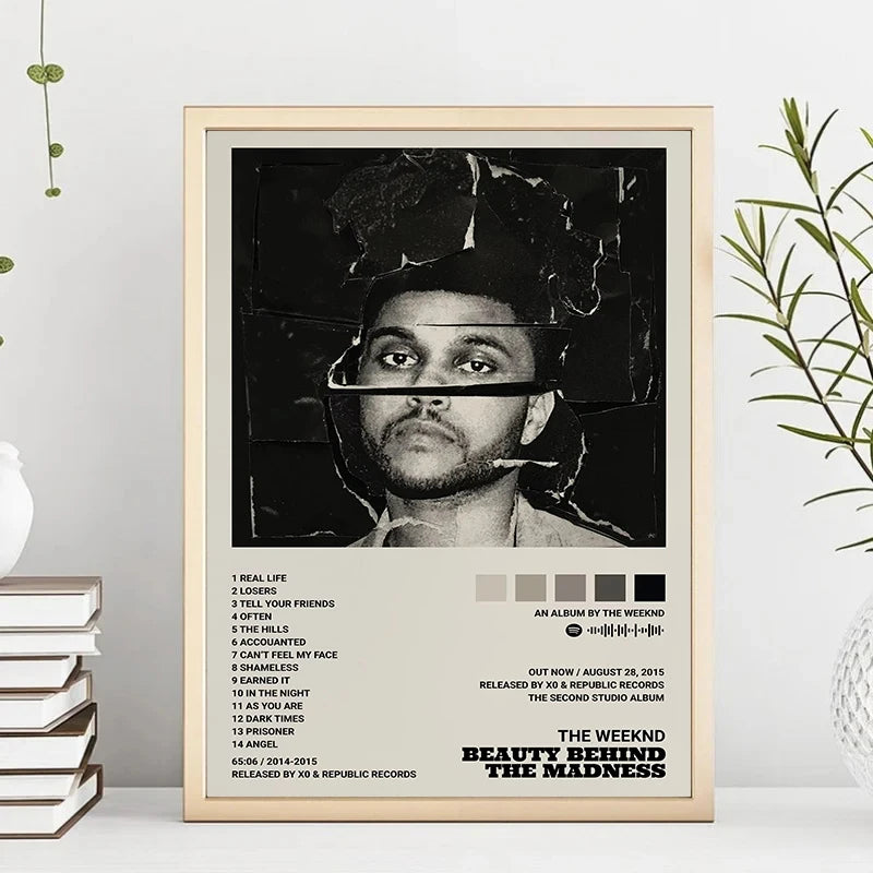 Music Album Star The Weeknd Hip Hop Posters Prints Canvas Painting Singer Wall Art Picture for Living Room Home Decoration Gift Peaceful Pleasures Health and Wellness