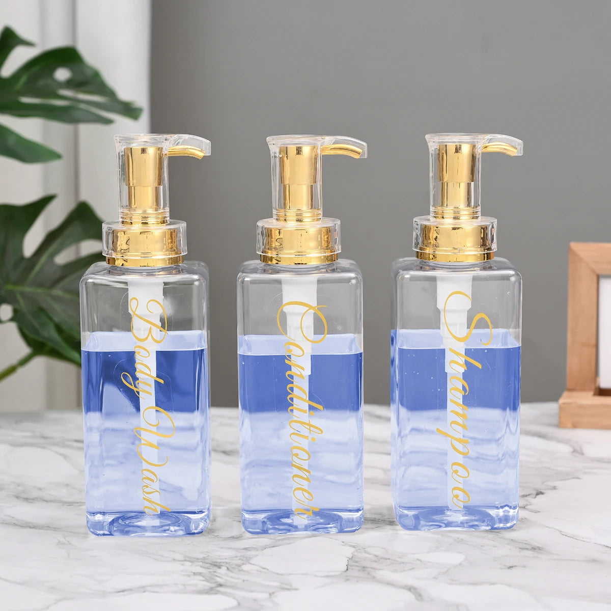 Bathroom Shower Dispenser Shampoo and Conditioner Dispenser with Gold Pump16.9oz Empty Shower Bottles for Bathroom Peaceful Pleasures Health and Wellness
