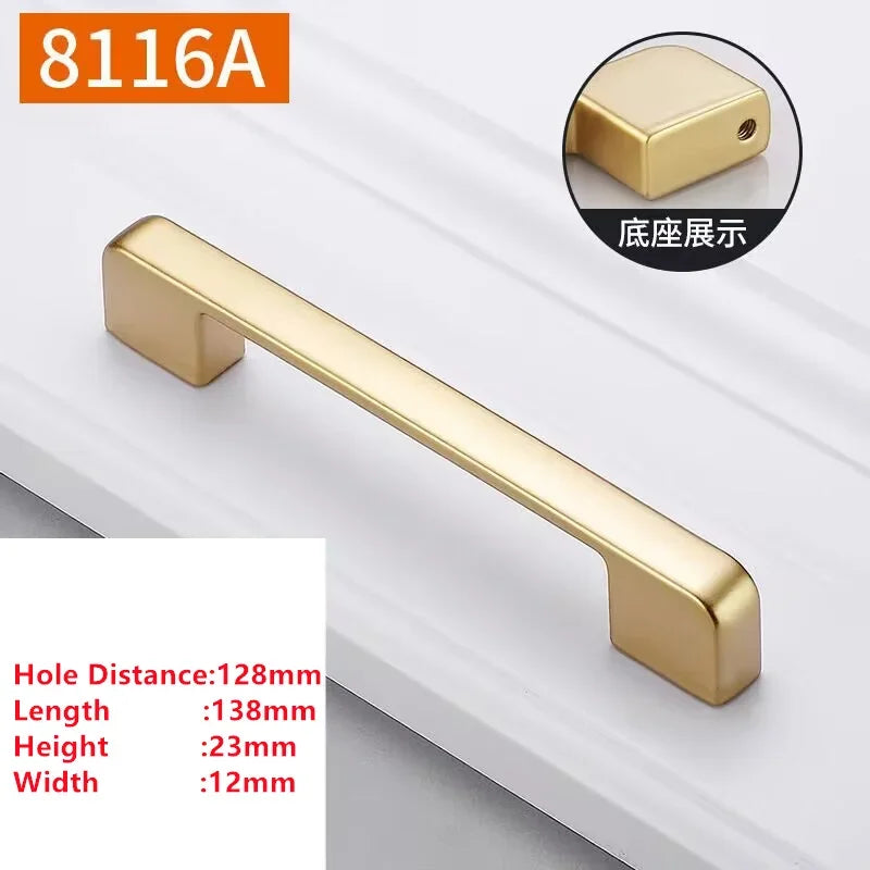 Pearl Gold Aluminum Cabinet Drawer Handle & Furniture Knob