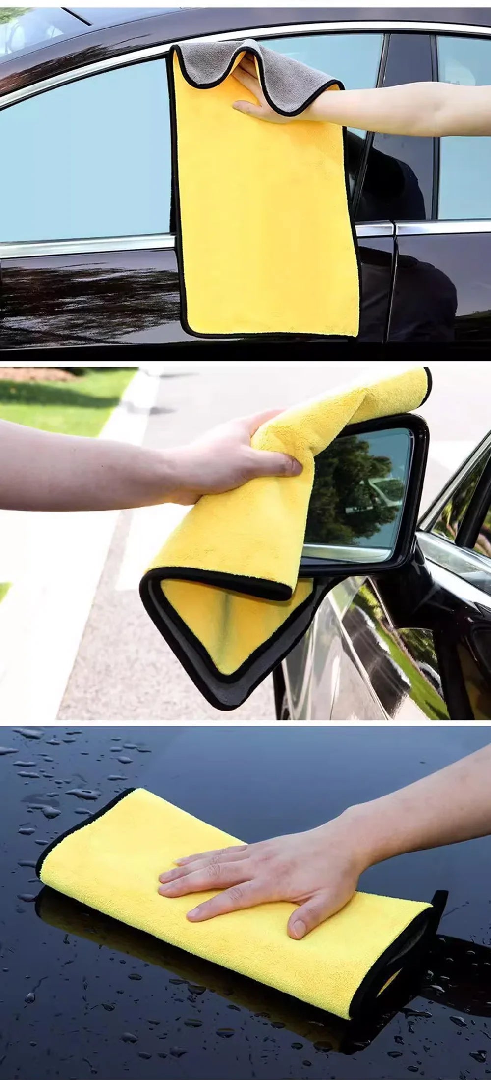 Microfiber Car Wash Towels 3/5/10 Pack | 30x30 & 30x60cm Microfiber Cleaning Towels Peaceful Pleasures Health and Wellness