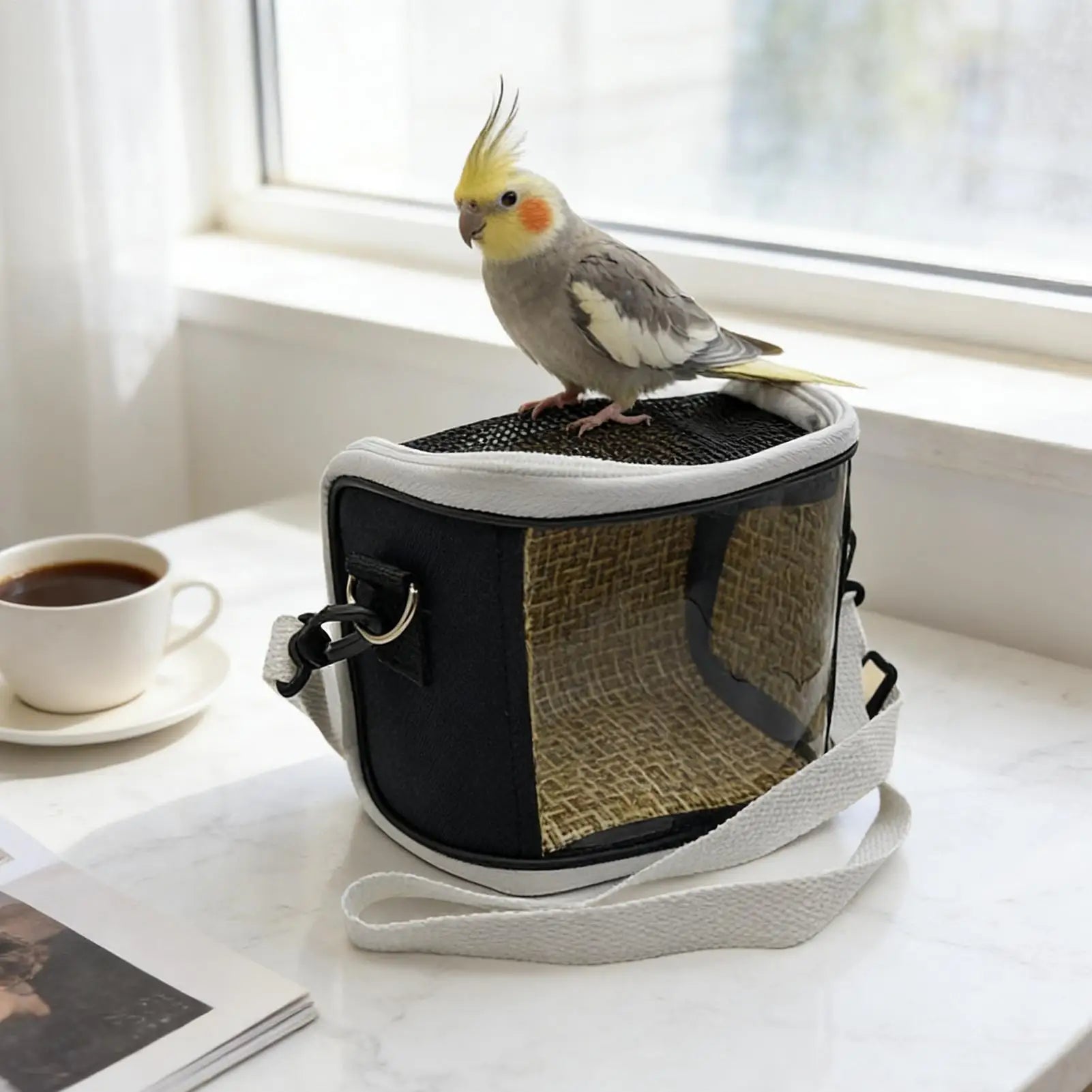 Breathable Bird Carrier Pouch Portable Travel Carrier for Lovebirds Cockatiels Macaw, Outdoor Carrying Bag for Vet Visit Walking Peaceful Pleasures Health and Wellness