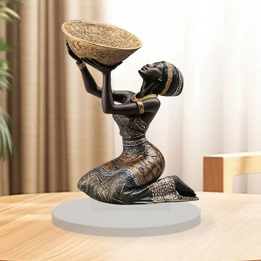 African Woman Acrylic Figurine – Cultural Home Decor Ornament Peaceful Pleasures Health and Wellness