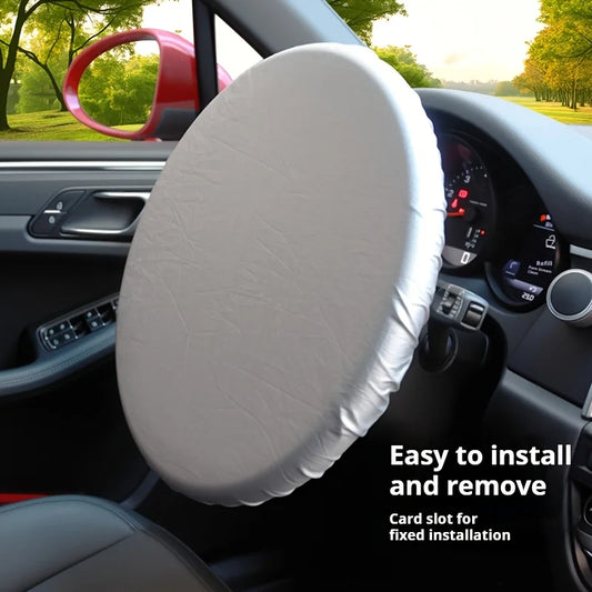 Car Sunshade Gear Steering Wheel Cover 190T Polyester Material Peaceful Pleasures Health and Wellness