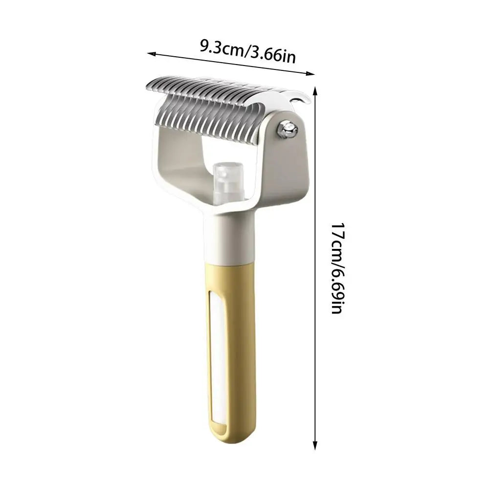 Pet Deshedding Brush – Dog & Cat Grooming Comb with Mist