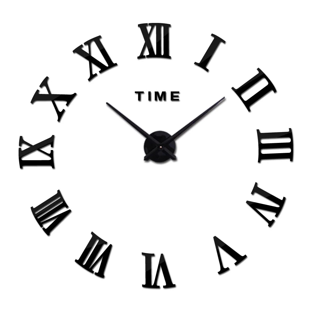 NEW Modern Design Large Wall Clock 3D DIY Quartz Clocks Fashion Watches Acrylic Mirror Stickers Living Room Home Decor Horloge Peaceful Pleasures Health and Wellness