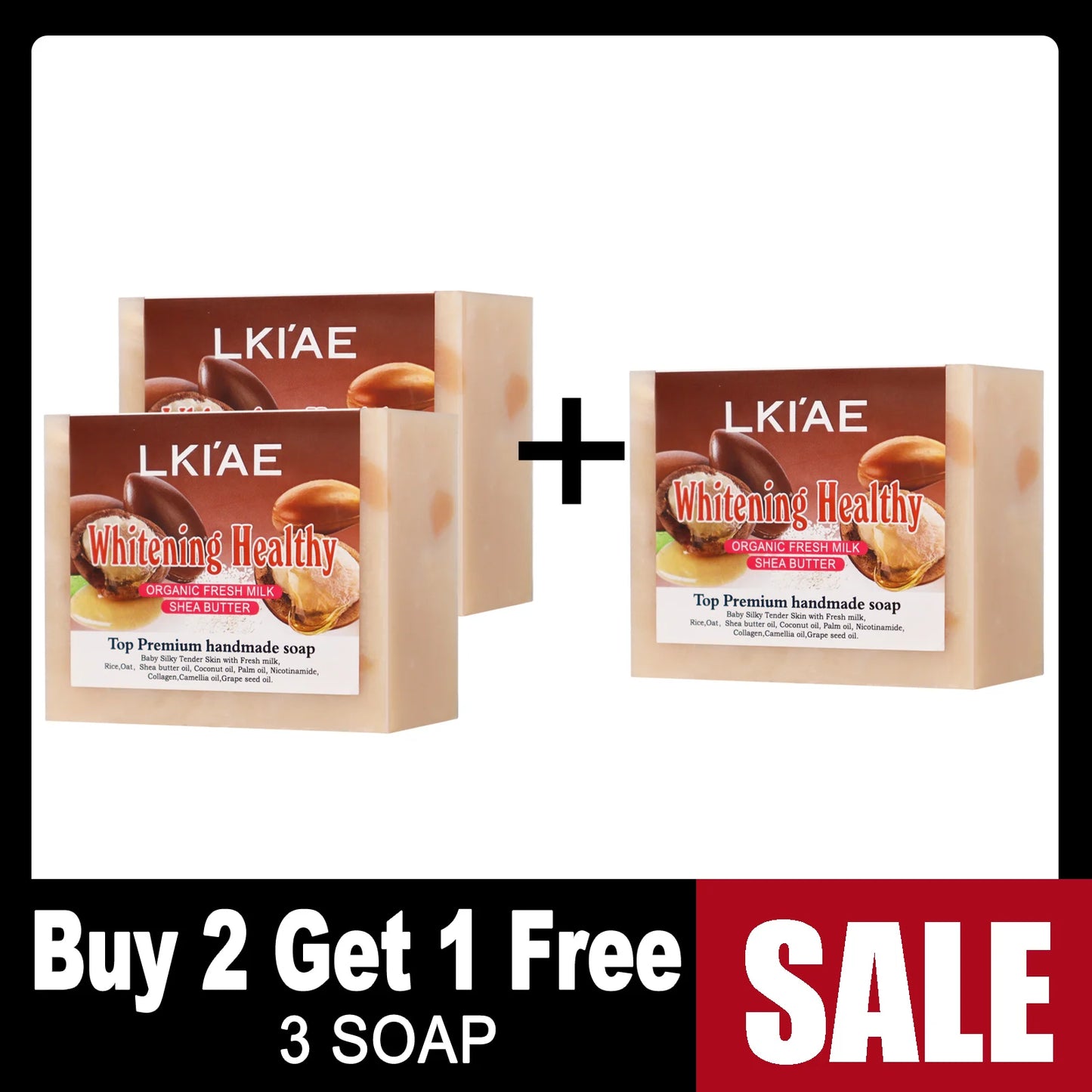 AILKE Organic Milk & Shea Butter Whitening Soap Bar 150g