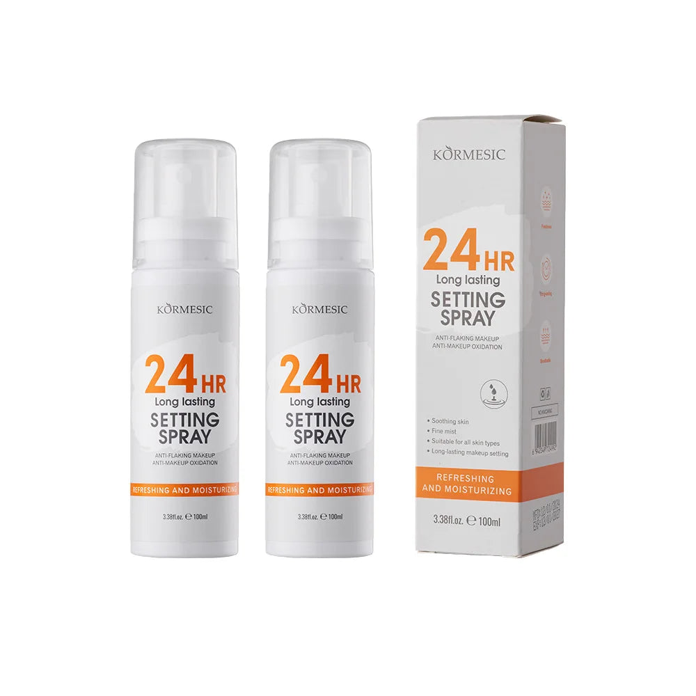 KORMESIC 24HR Long Lasting Setting Spray Anti-Makeup Oxidation Moisturizing– 100ml Peaceful Pleasures Health and Wellness 2pcs