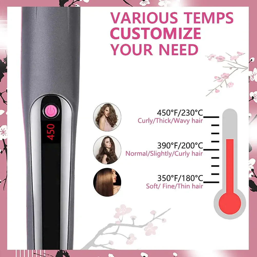 Hair Straightener Brush Iron Professional Hair Tools Straightening Comb LCD Hair Comb Wet And Dry Hair Straightener & Curler Peaceful Pleasures Health and Wellness