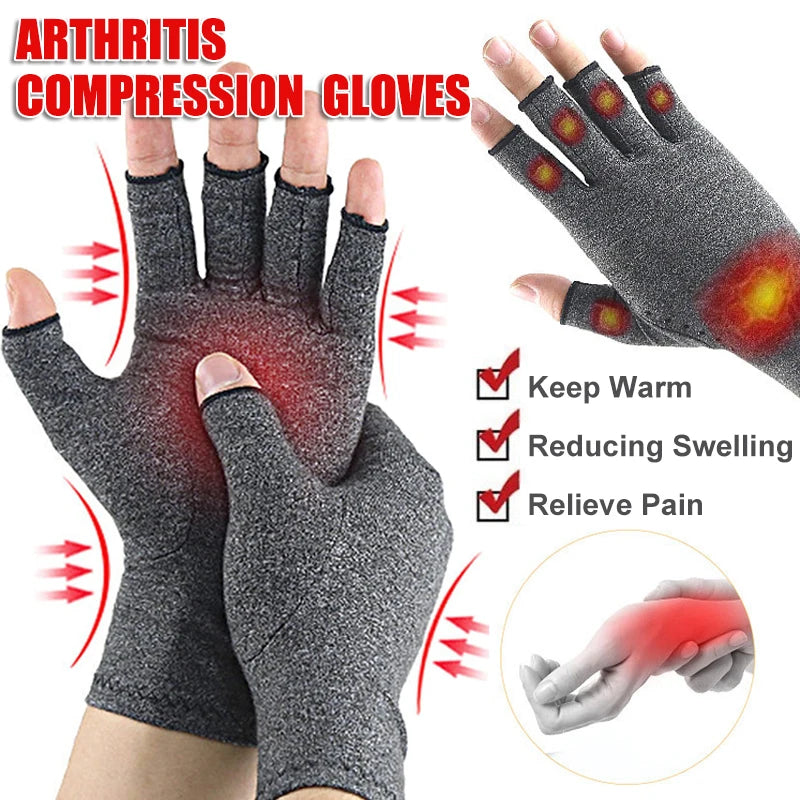 Relieve Hand Discomfort with 1pair Fingerless Compression Gloves Peaceful Pleasures Health and Wellness