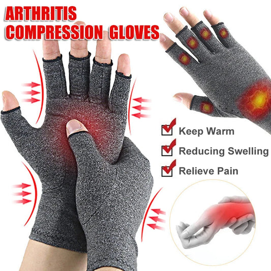 Relieve Hand Discomfort with 1pair Fingerless Compression Gloves Peaceful Pleasures Health and Wellness