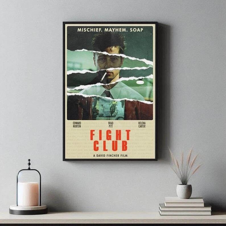 Fight Club Movie Canvas Wall Art Poster | Home Decor Print