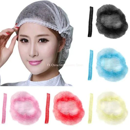 100-Pack Disposable Bouffant Caps – Breathable Hair Net Covers Disposable Hair Caps Peaceful Pleasures Health and Wellness