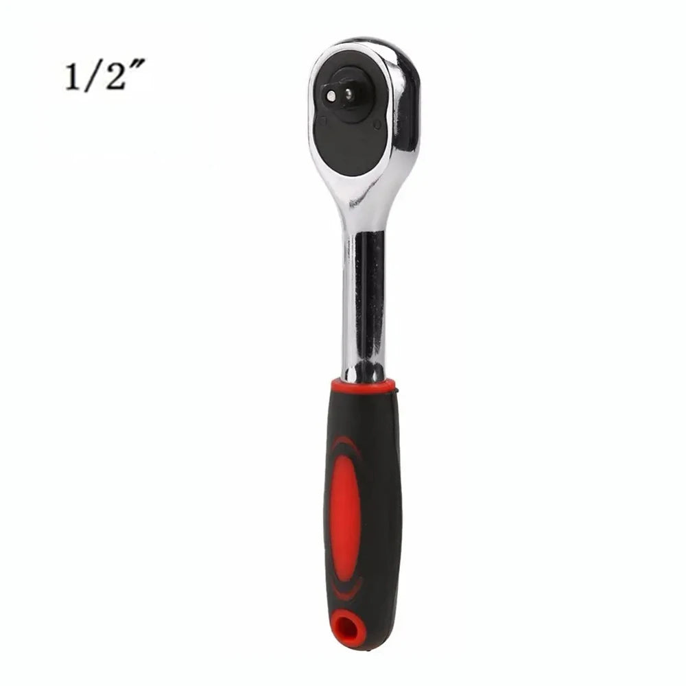 New 1/4 1/2 3/8 Inch Ratchet Wrench 24 Tooth Drive Ratchet Socket Wrench Tool Multi-funtion DIY Hand Tool Ratchet Handle Wrench Peaceful Pleasures Health and Wellness 1-2