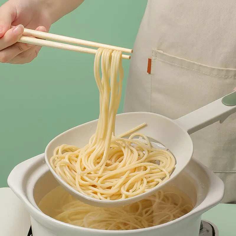 Leak Kitchen Pasta Spoon Fishing Dumplings Long Handle Food Grade High Temperature Resistant Spaghetti Large Funnel Peaceful Pleasures Health and Wellness