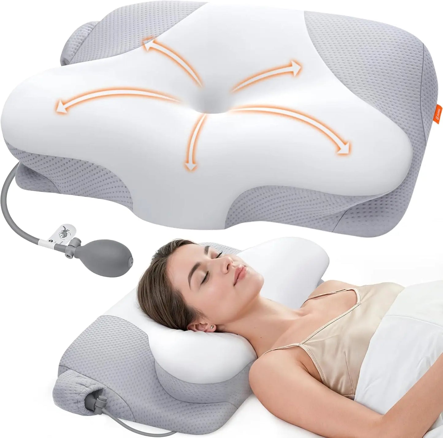 Adjustable Inflatable Cervical Pillow – Memory Foam Peaceful Pleasures Health and Wellness United States