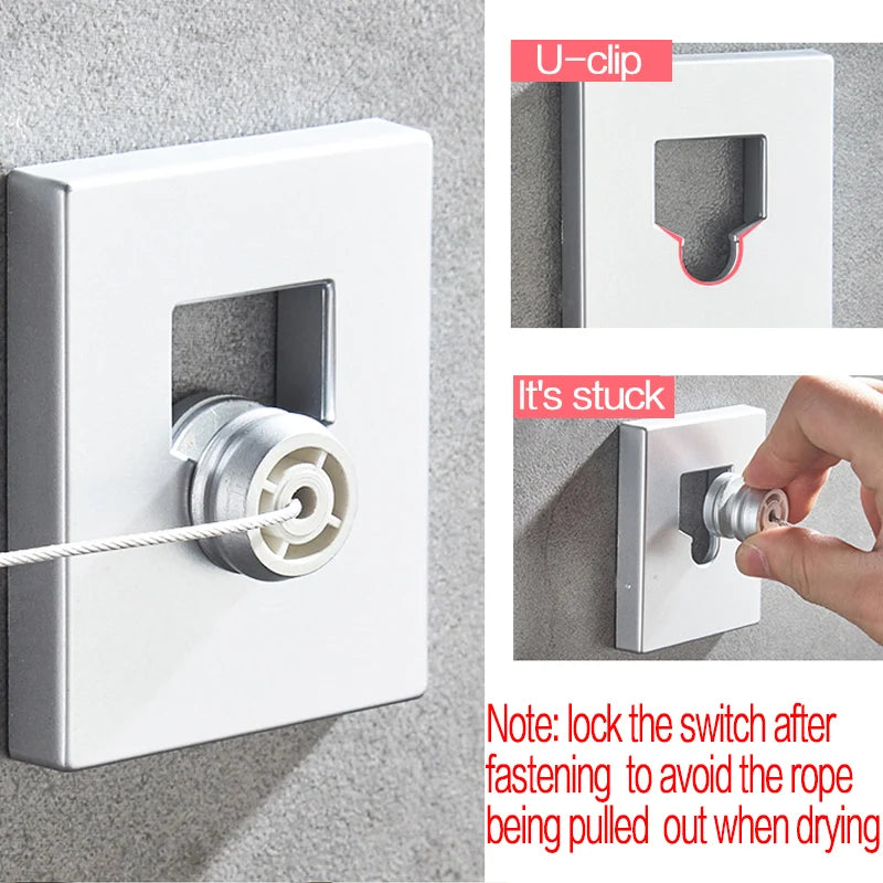 Retractable Clothesline Wall-Mounted Clothes Drying Rack