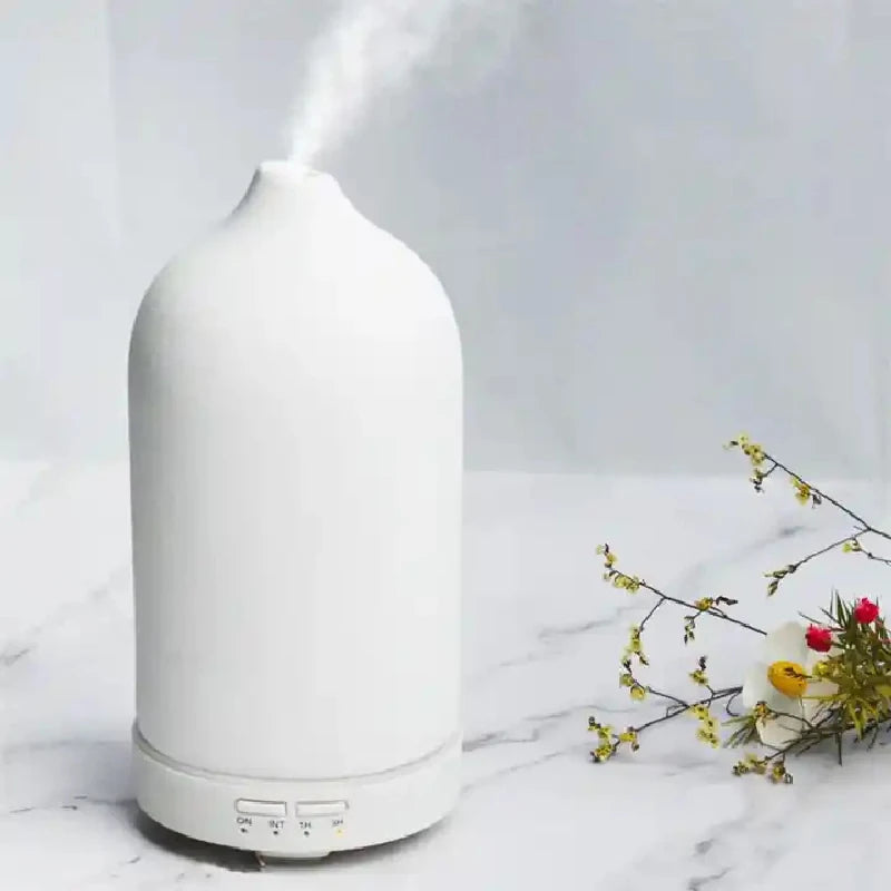 Ceramic Fragrance Diffuser Automatic Small Humidifier Hotel Air Fresher Essential Oil Diffuser Timing Colorful Lights Peaceful Pleasures Health and Wellness