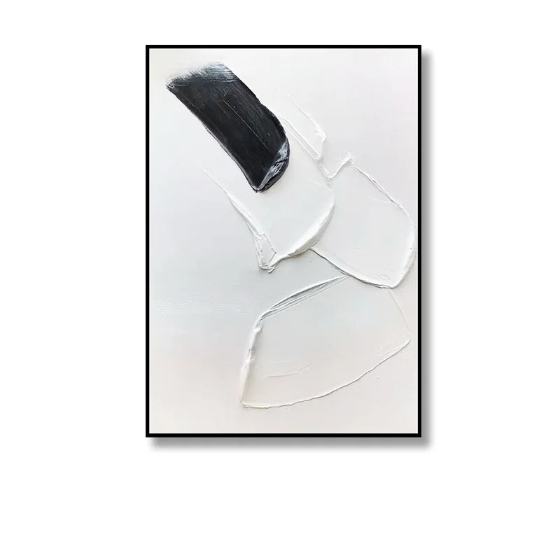 Hand-painted Oil Painting Black and White Modern Minimalist Entrance Three-dimensional Large Floor-to-ceiling Gypsum Painting Peaceful Pleasures Health and Wellness Without frame D Custom