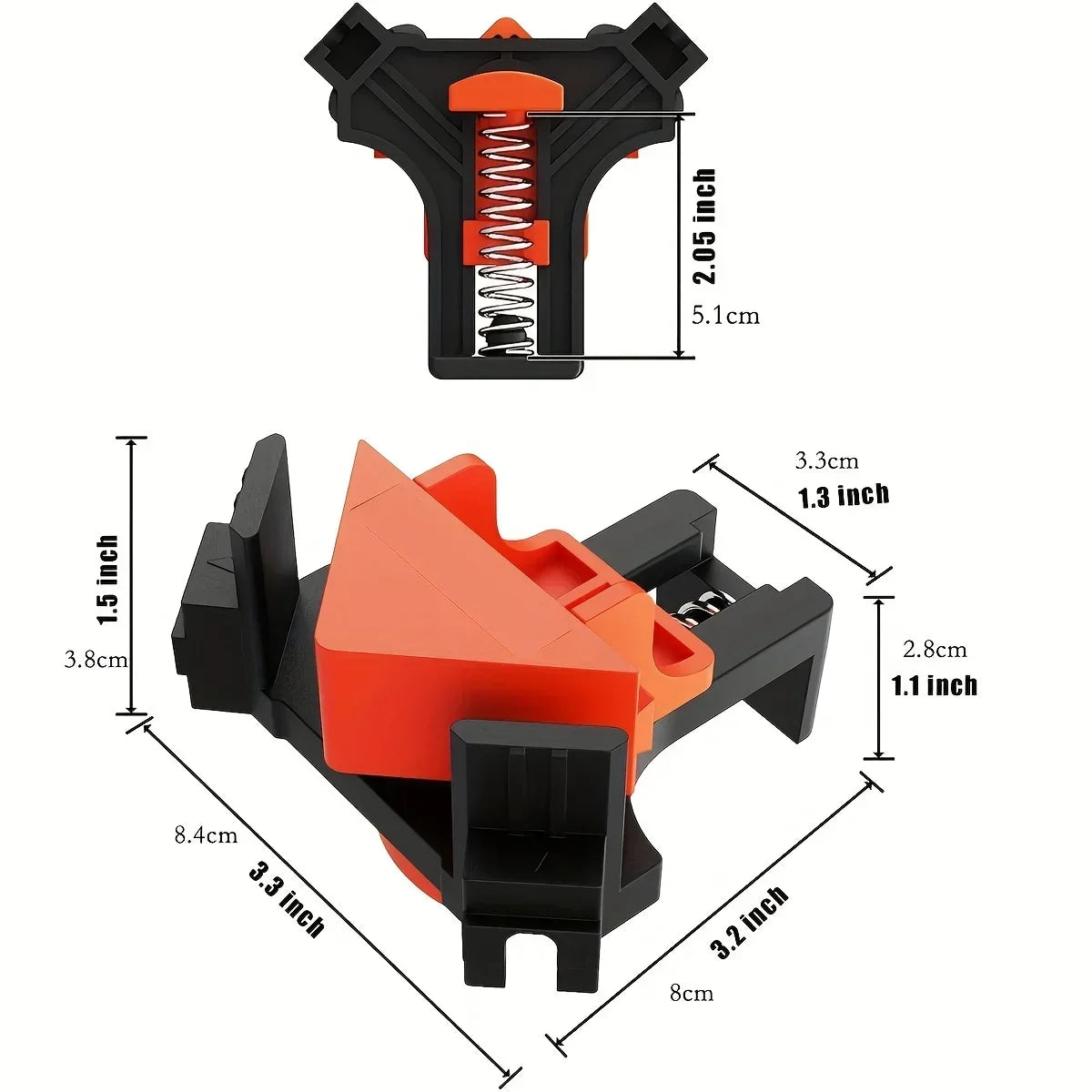 2pcs 90 Degree Corner Clamps For Woodworking, Fast Adjustable Quick Spring Loaded Woodworking Clamps,Cabinets,Photo Framing Peaceful Pleasures Health and Wellness