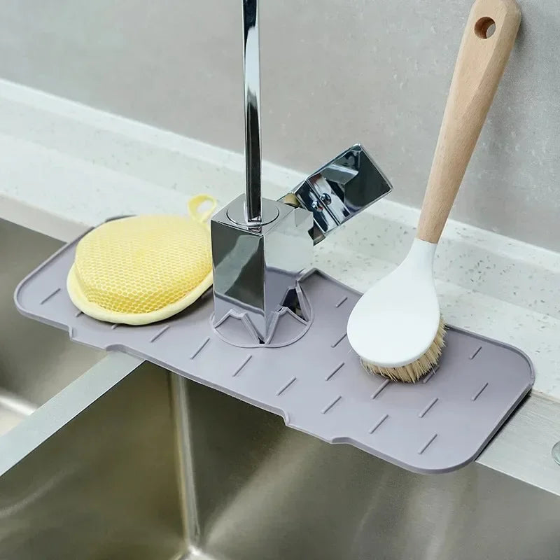 Silicone Mat Gourmet Faucet Kitchen Accessory Home Appliance Sponge Rack Kitchens Accessories Kitchen Sink Splash Guard for You Peaceful Pleasures Health and Wellness