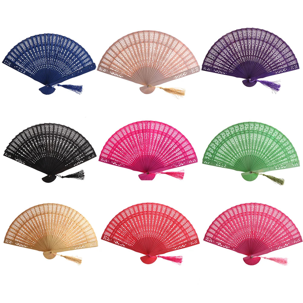 Chinese Bamboo Folding Hand Fan – Wood Pocket Fan for Wedding