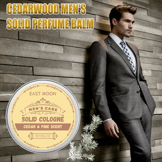Cedarwood Solid Perfume For Men Portable Long Lasting Fragrance Balm Seed Oil Woody Scent Daily Grooming Gift For Him Peaceful Pleasures Health and Wellness