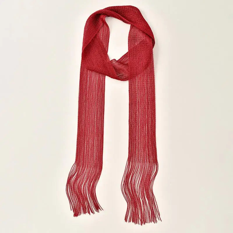 Striped Silk-Blend Scarf – Lightweight Neck & Hair Accessory