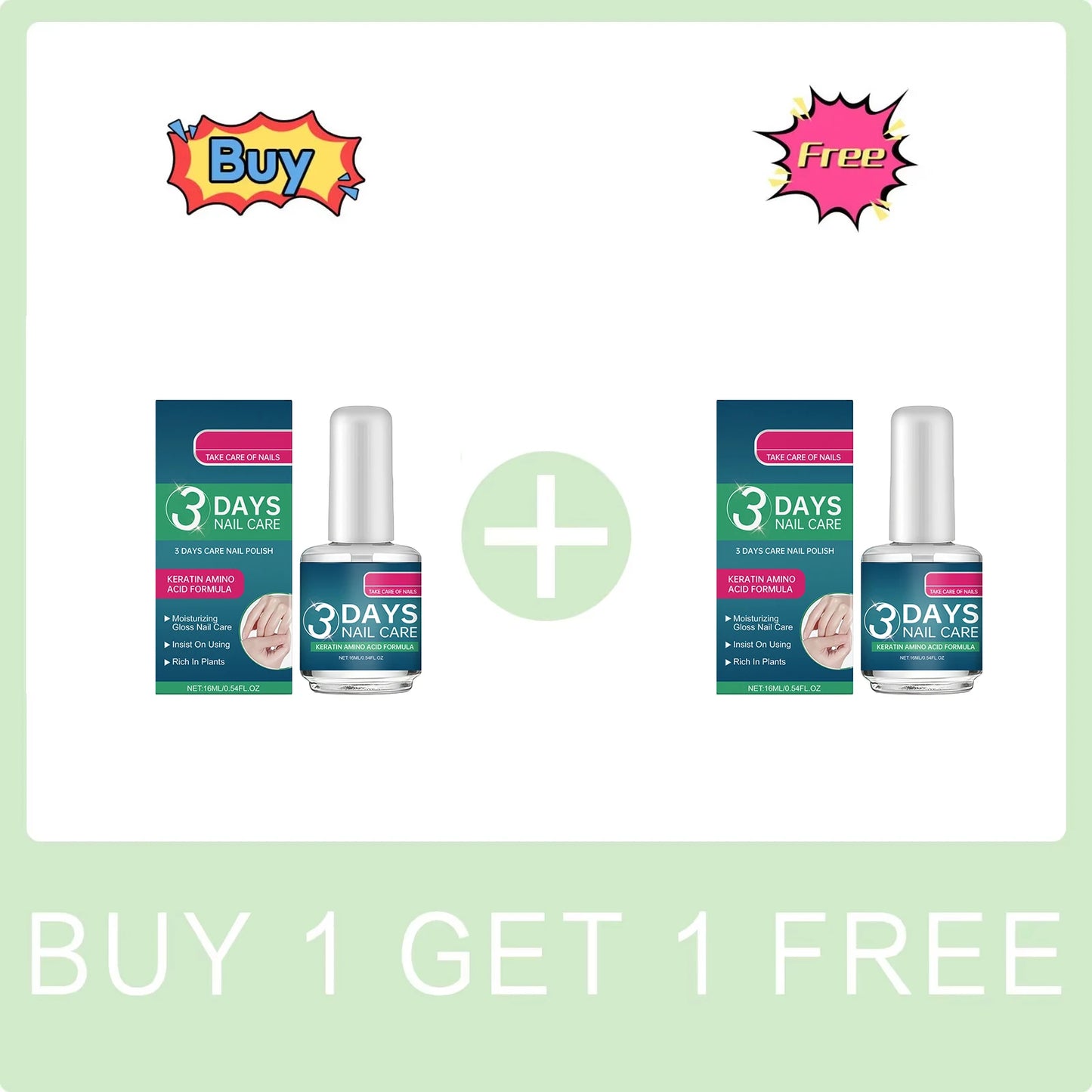 3 Days Nail Care Polish for Hand and Feet Nail Keratin Amino Acids Nail Care Natural Improve Nail Yellowing Thickening Nail Care Peaceful Pleasures Health and Wellness Buy 1 Get 1 Free