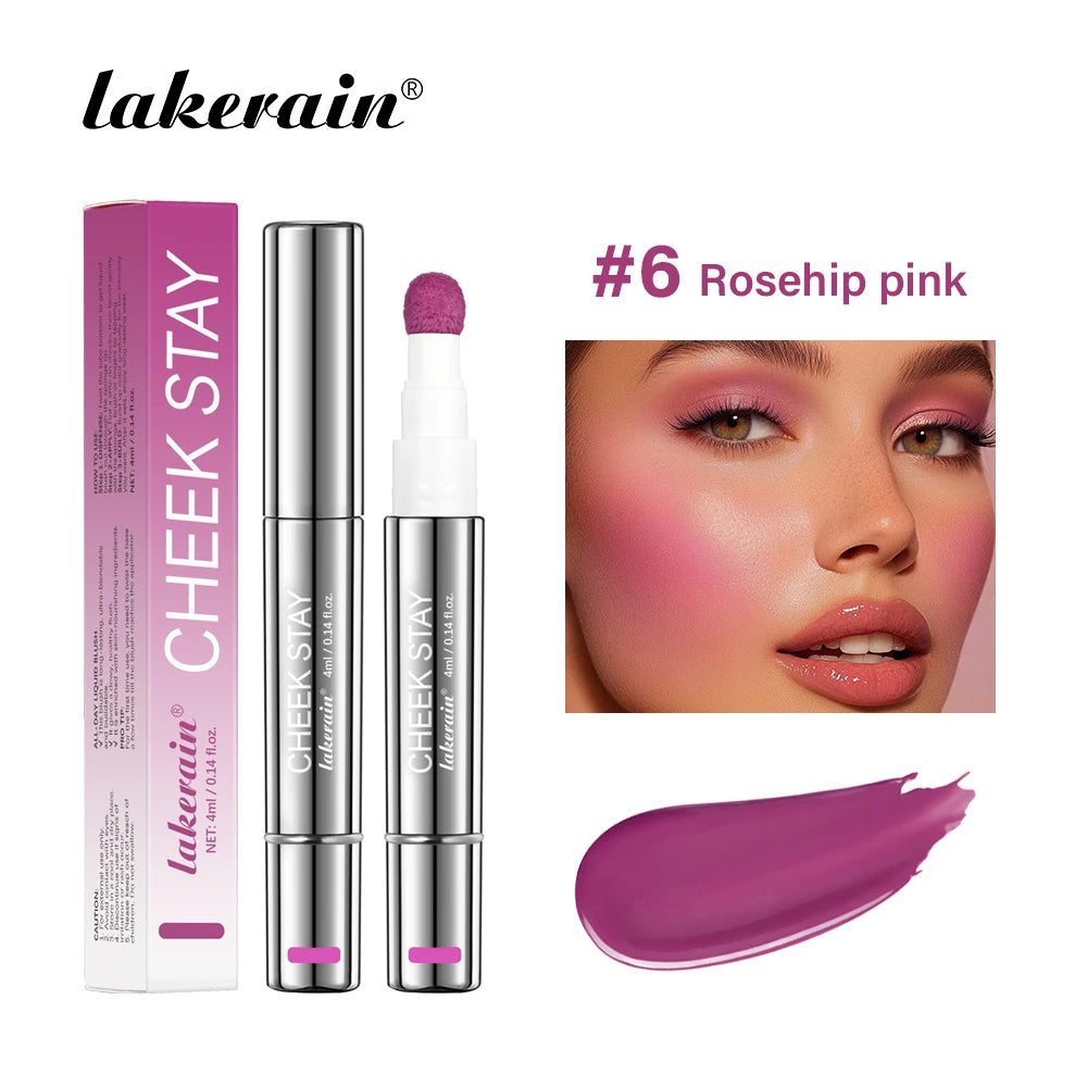 6 Colors Liquid Sponge Cheek Blusher Face Highlighter Long Lasting Natural Skin Tint Face Blush Sponge Wand For Cheek Makeup Peaceful Pleasures Health and Wellness 06 rosehip pink