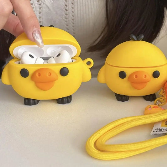 Yellow Chick Design Bluetooth Headset Protective Cover For AirPods Pro3 Light Protable Soft Silicone Earphones Protective Case Peaceful Pleasures Health and Wellness