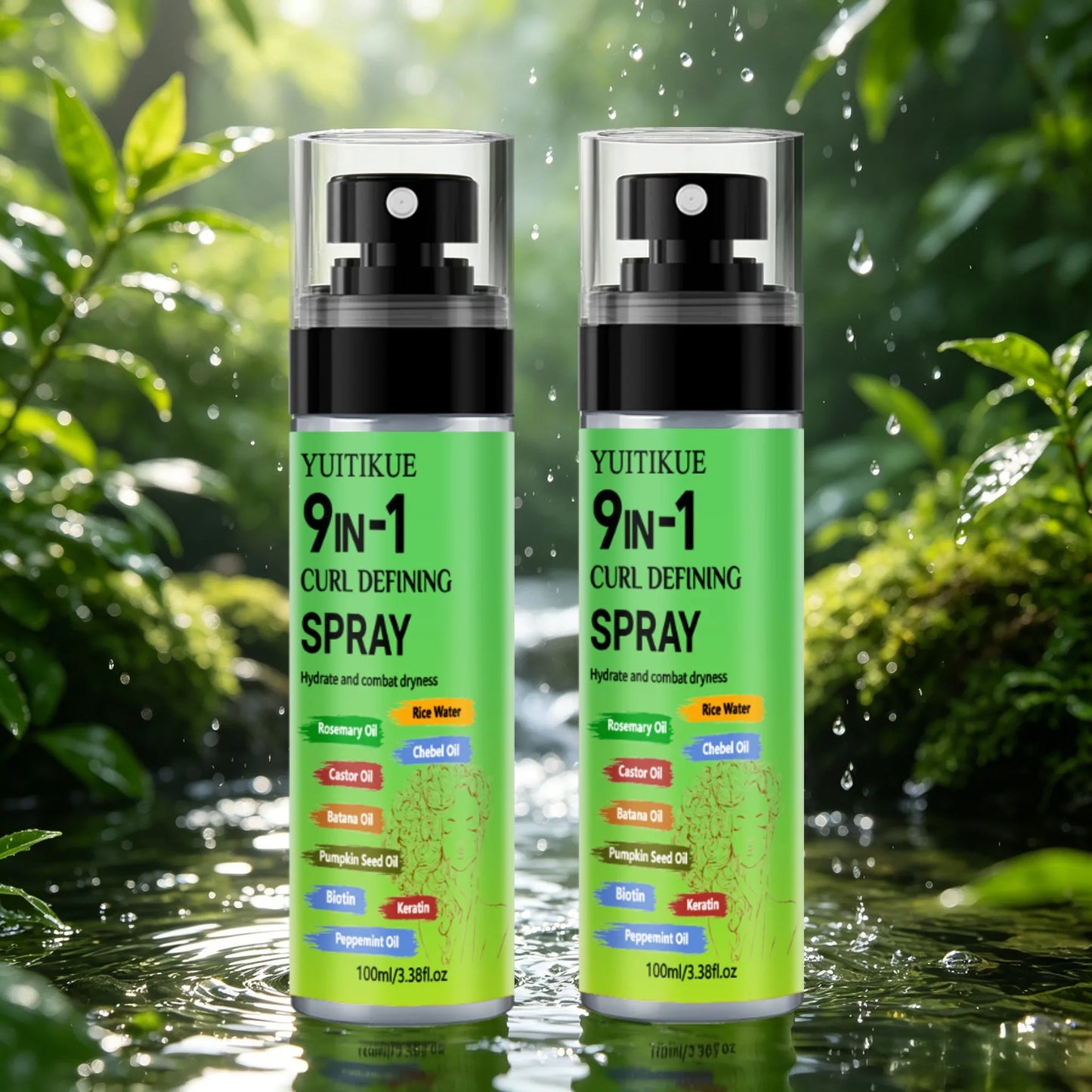 YUITIKUE Anti-Frizz Curl Enhancer Spray | Keratin & Biotin