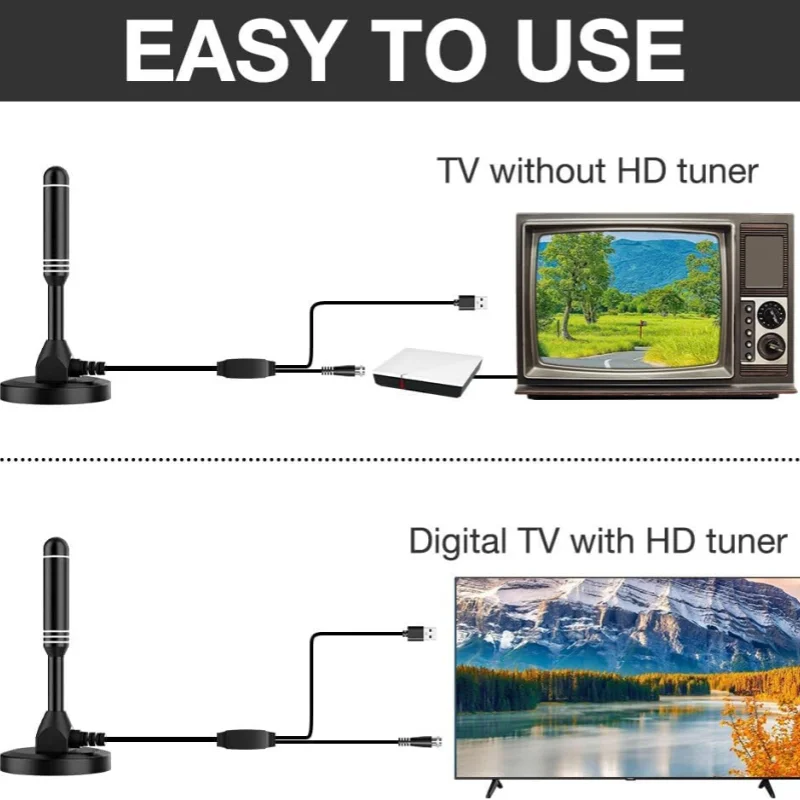 DTMB Digital TV Antenna – ATSC DVB-T2 Aluminum Rod Suction Cup