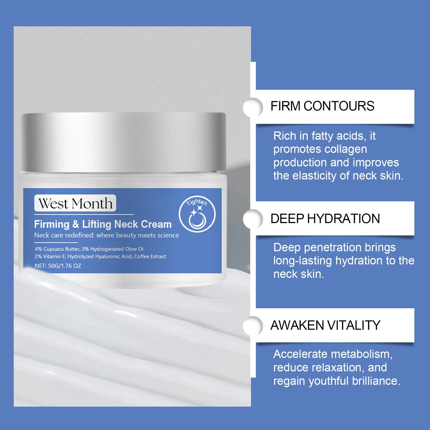 Collagen Neck Cream – Firming, Anti-Wrinkle & Brightening | 50g